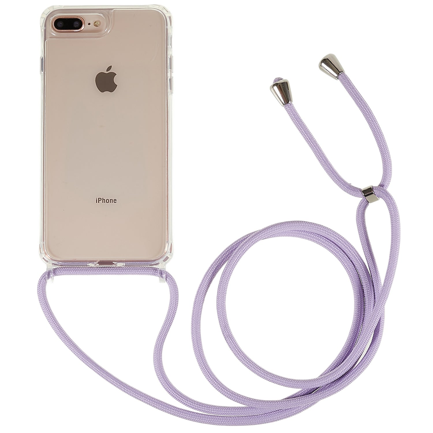 Back Case for iPhone 7 Plus / 8 Plus 5.5 inch, Clear Bump Proof TPU+Acrylic Phone Cover with Lanyard - White Back Case for iPhone 7 Plus / 8 Plus 5.5 inch, Clear Bump Proof TPU+Acrylic Phone Cover with Lanyard - White